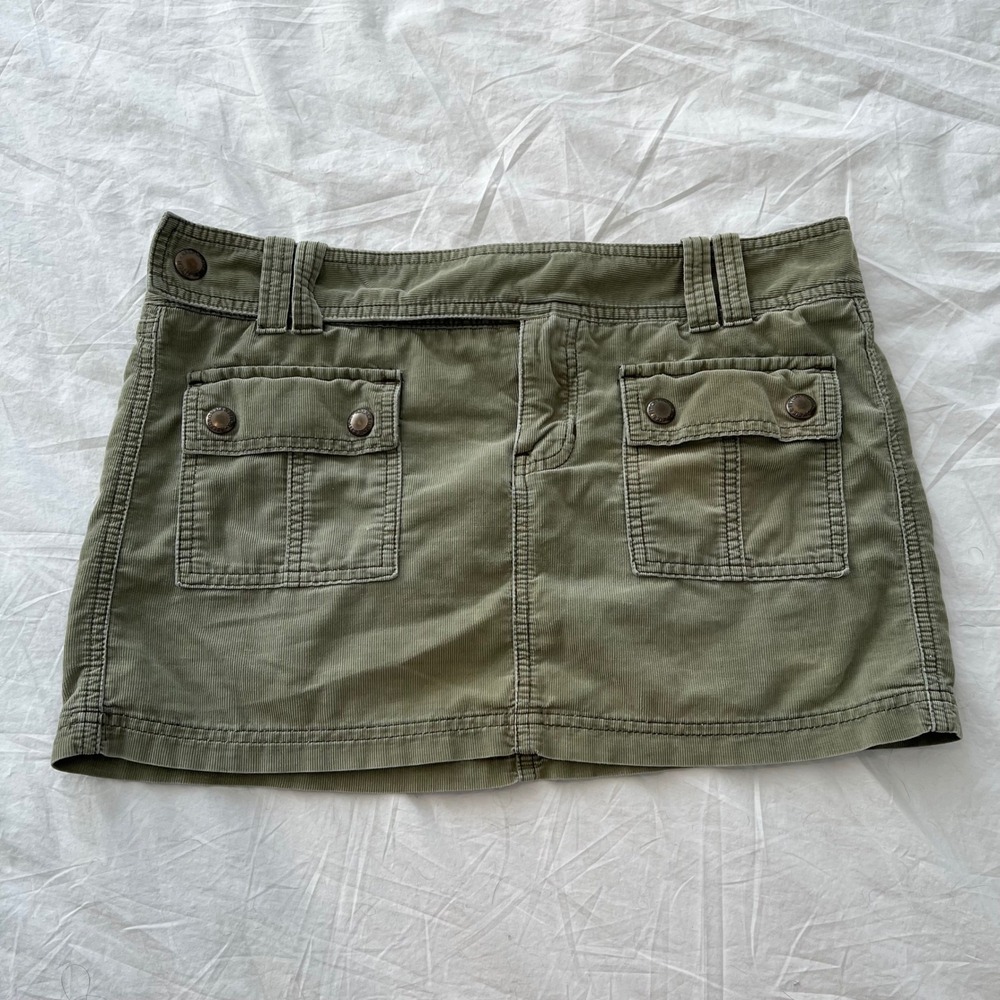 vintage abercrombie & fitch green corduroy mini skirt